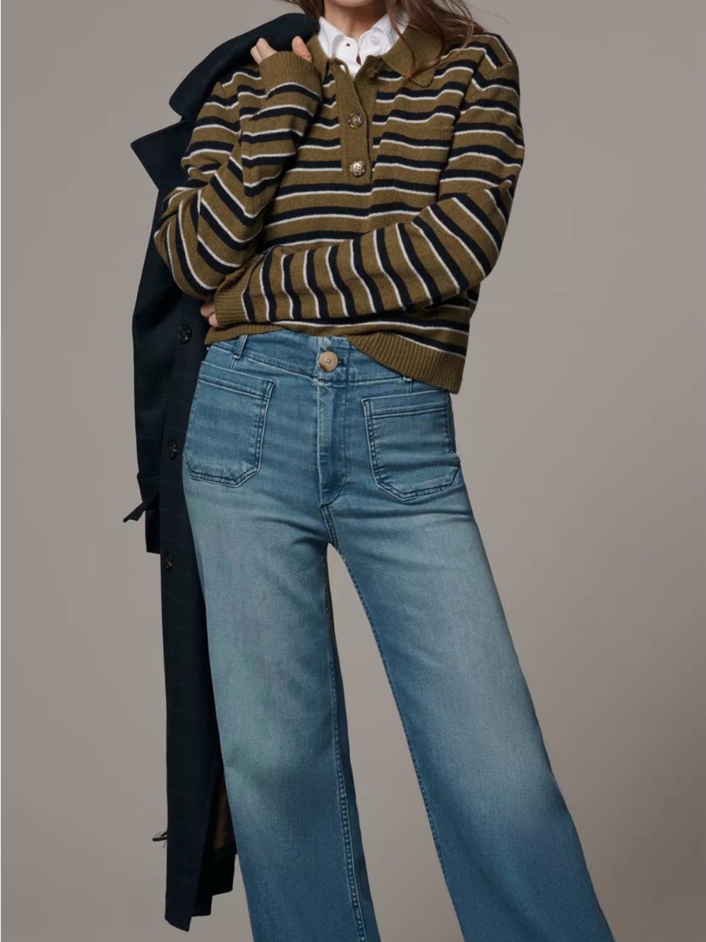 Maeve Petite Light Blue High-Rise Wide-Leg Jeans